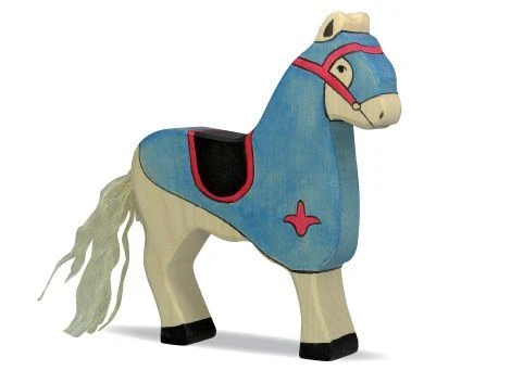 Pferd | Turnierpferd | Holz-Ritterburg-Figur Für Den Reiter 80249 Blau Holztiger 3 Pferd | Turnierpferd | Holz-Ritterburg-Figur Für Den Reiter 80249 Blau Holztiger
