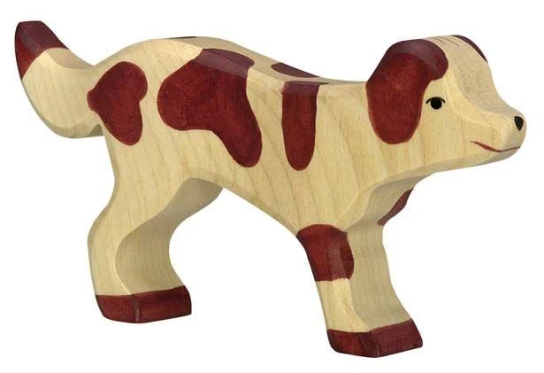 Holztiger Spielzeug-Hund Gross | Braun-gefleckt Kinder-Holz-Bauernhof-Tiere 3 Holztiger Spielzeug-Hund Gross | Braun-gefleckt Kinder-Holz-Bauernhof-Tiere