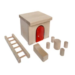 Jeppes Wichtelhaus – Mit Wichteltür | Leiter Und Bausteinen | Aus Buchen-Holz | 5080 -Holzspielzeug-Peitz jeppes wichtel haus – mit wichtel tuer leiter