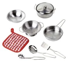 Kinderkochgeschirr-Küchenhelfer Goki 51730 | 9-teiliges Kinder-Küchen-Zubehör