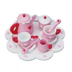 Kinder-Teeservice "Herzchen" Holz-Kinder-Kaffeeservice Kinder-Spielzeug 2171