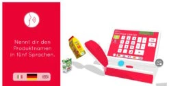 Goki Spiel-Kasse Mit Echter Scanfunktion | Kaufladen-Zubehör | TA 1030.5 -Holzspielzeug-Peitz ladenkasse kaufmannsladen 1030 5 sprachen
