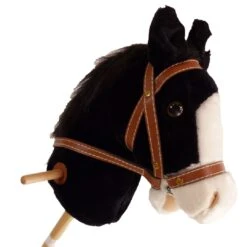Schwarzes Steckenpferd "Maharadscha" | Hobby Horse Pferd | Stockpferd Mit Sound 2110 -Holzspielzeug-Peitz schwarz